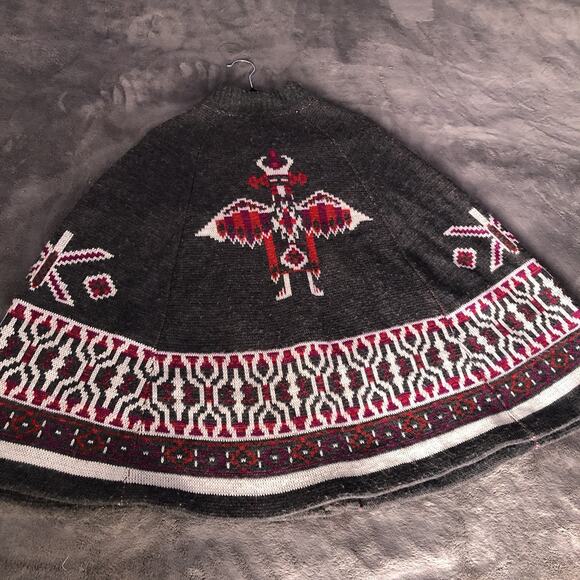 VTG 70s Sturbridge by Roosevelt Knit Cape Poncho Womens Size M/L Aztec Kachina - Picture 2 of 13